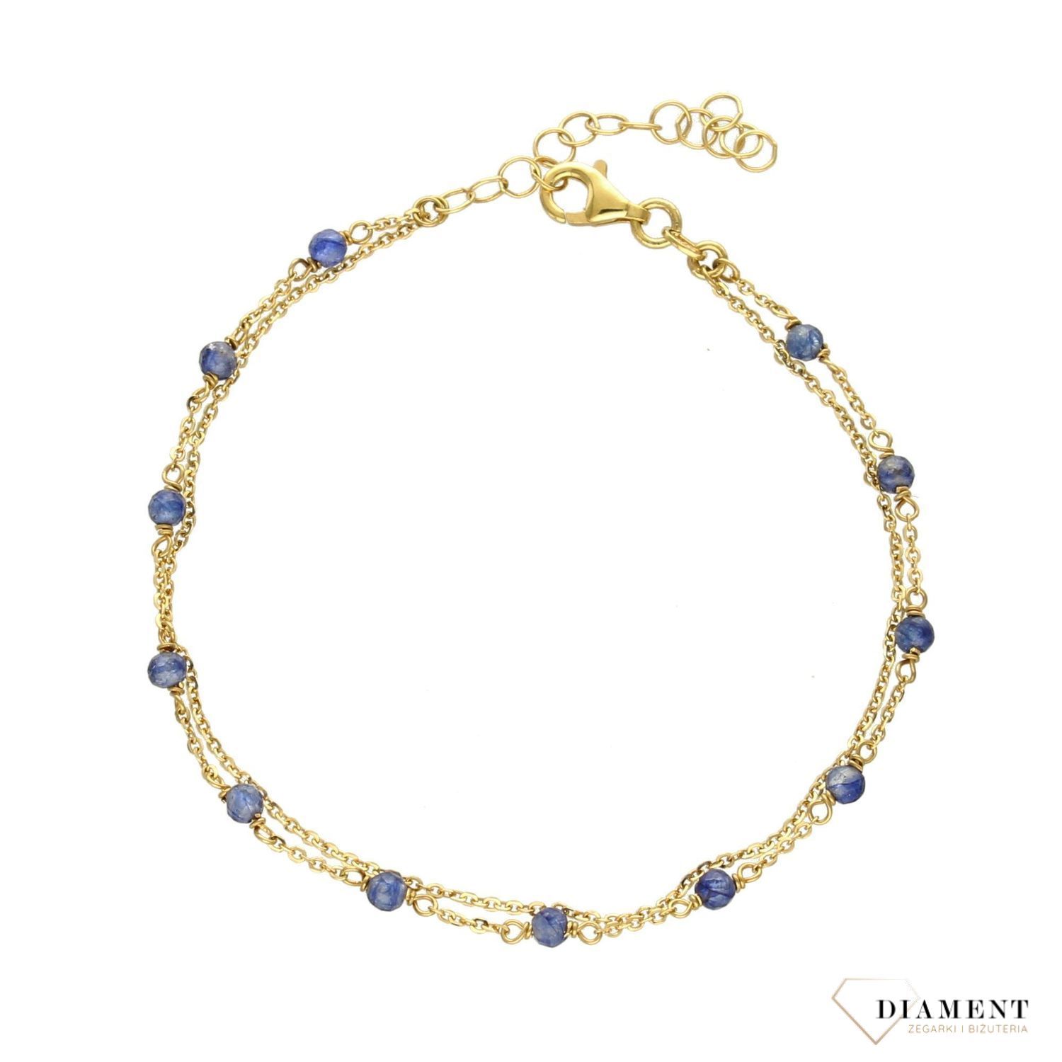 Złota bransoletka Dall'Acqua Gold łańcuszkowa z koralikami (1).jpg